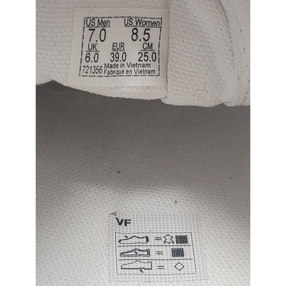 Vans White Canvas Lace-Up Sneakers Size 7M/8.5W Classic Style - Picture 8 of 12